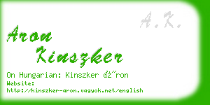 aron kinszker business card